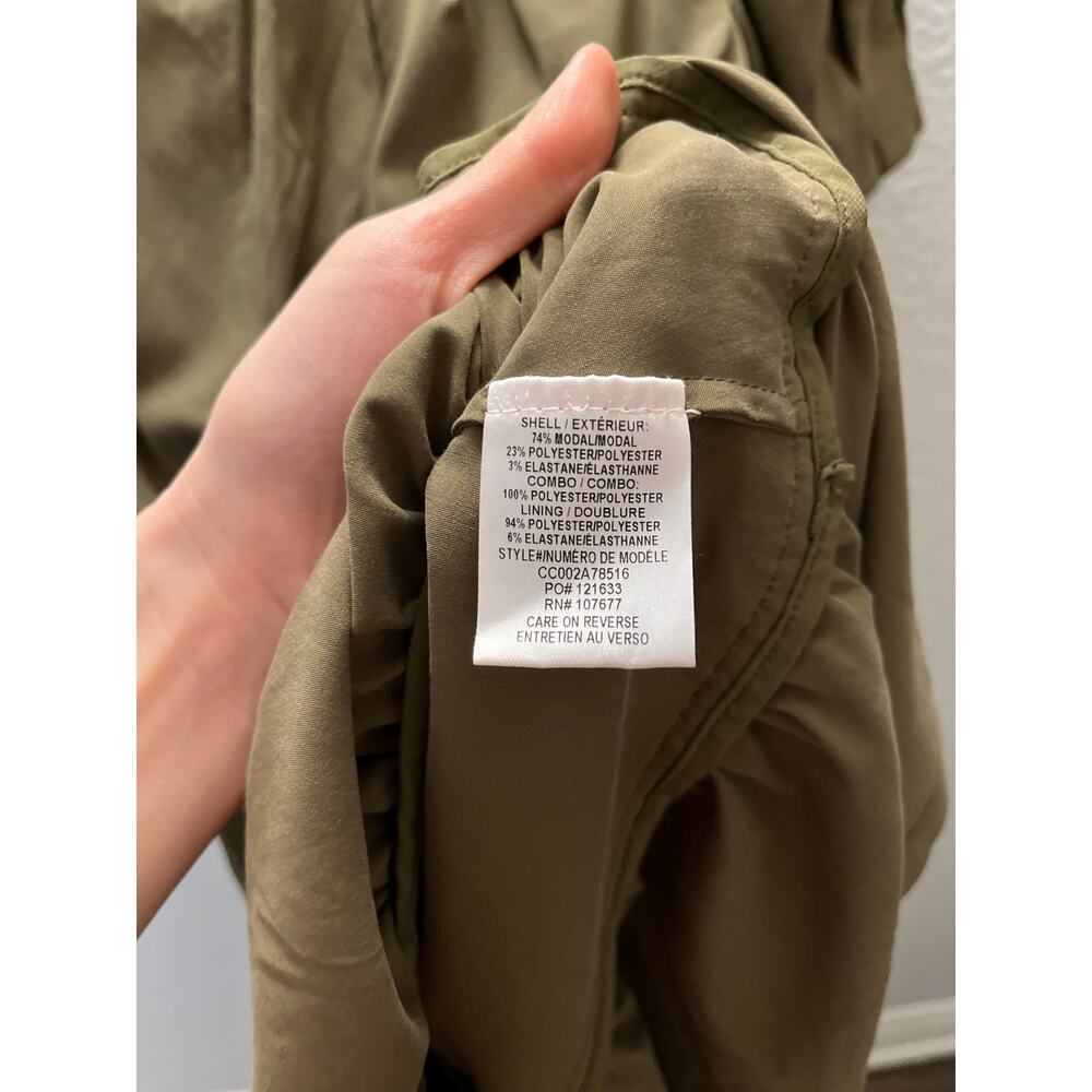 Alice + Olivia Vida Olive Green Puff Sleeve Mock Neck Mini Dress Sz 0 Romantic - Picture 8 of 9